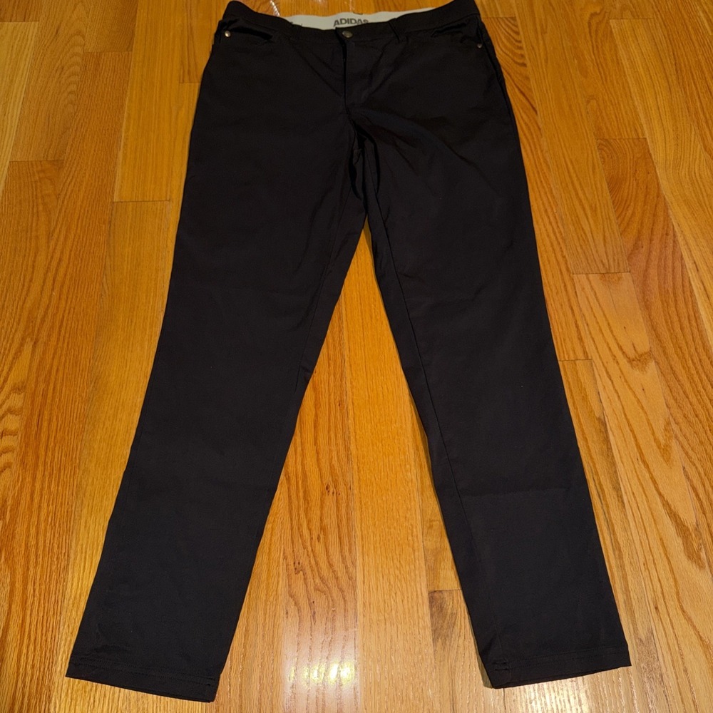 Adidas Pants Mens 34x32 Black Stretch Golf Khakis Lightweight Chino Performance